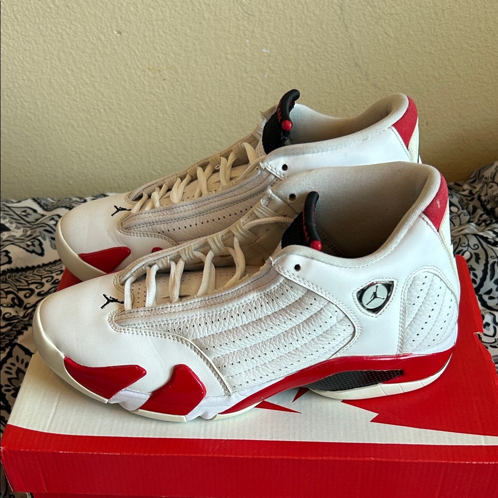 Jordan 14 Rip hamilton White and Red Men’s Basketball Sneakers